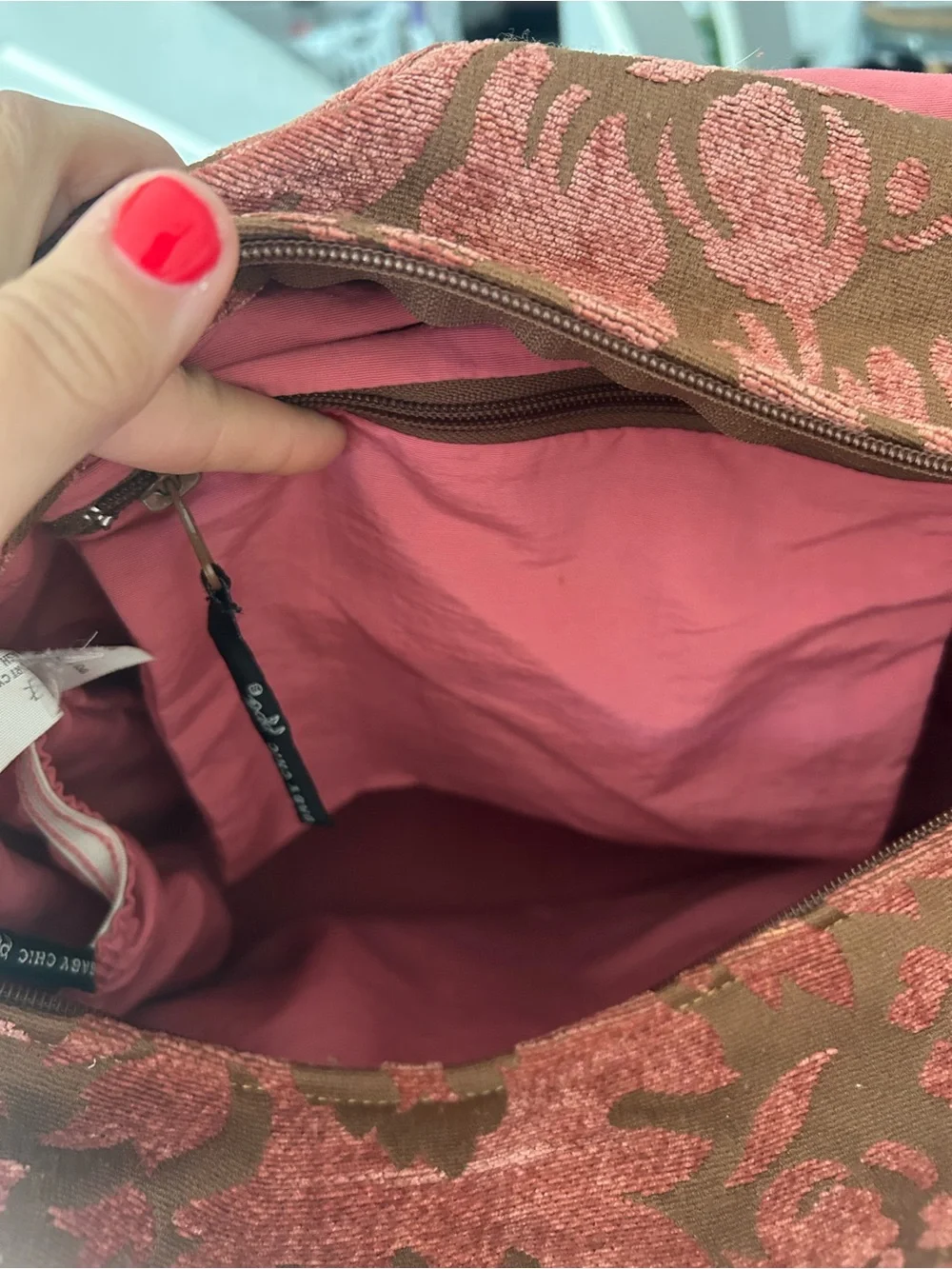 Petunia Pickle Bottom Coral Pink Floral Jacquard Baby Bag